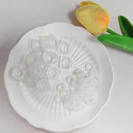 跨境饰品吸管套鞋带扣白色底扣泡泡棒配件饰品管套卡扣DIY配件PVC