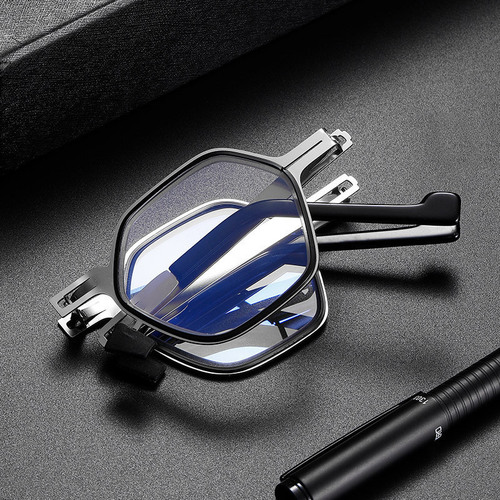 New style of folding reading glasses without screws for middle-aged and elderly men, not easy to fatigue reading glasses, new style of stainless steel reading glasses