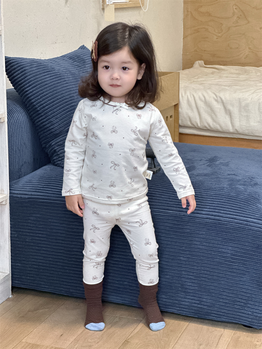 Pajamas infantiles infantiles de otoño ropa de bebé 2025 ropa de otoño ropa infantil coreana ropa de niña casa