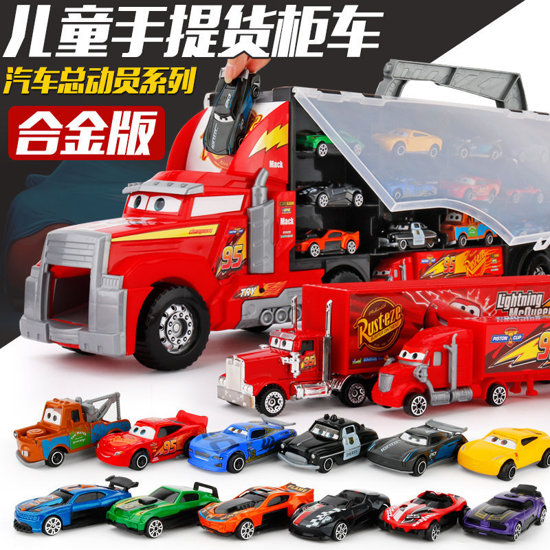 Children's Alloy Cars Toy Lightning Mcqueen Container Storage Truck Boys' Educational Toy Car Gift Children's Alloy Cars Toy Lightning Mcqueen Container Storage Truck Boys' Educational Toy Car Gift