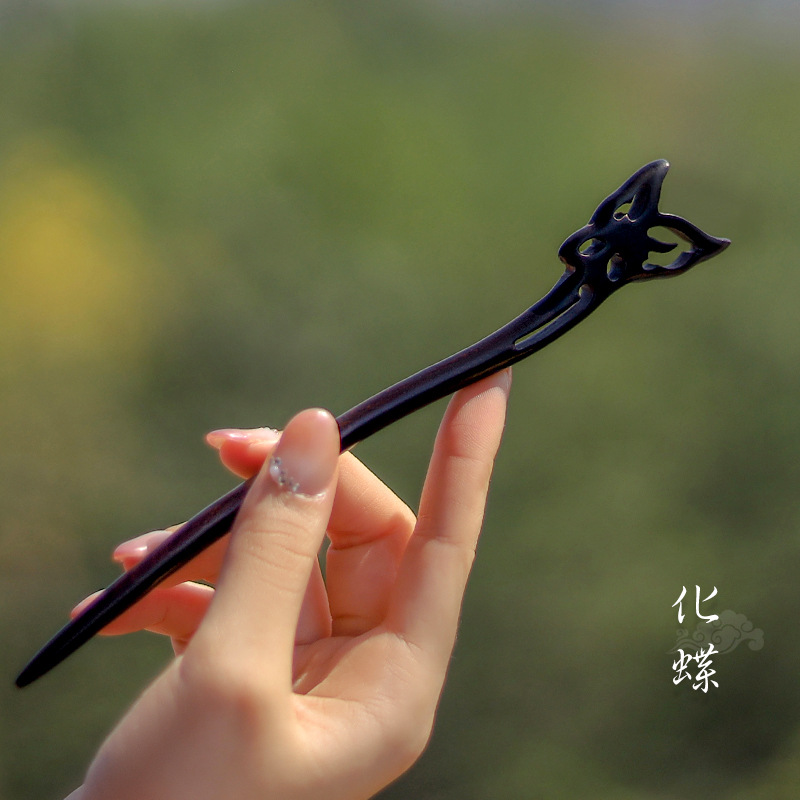 Xiangyun horquilla estilo antiguo simple diario de alto grado updo horquilla de madera nuevo estilo chino accesorios para el cabello palillos de ébano al por mayor