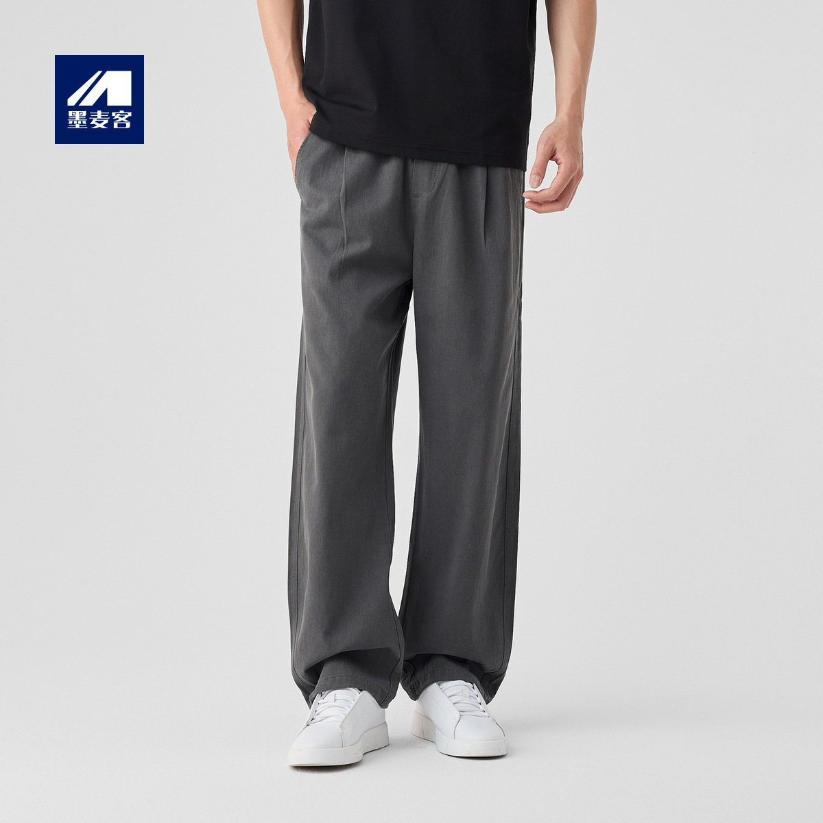 Moomaike Men's Tencel Cotton Casual Pants 2026 Spring/Summer New Elastic Waist Loose Men's Trousers 91181