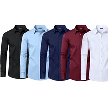 H 37347 Elastic Solid Color Shirt ��ɫ�������� �羳ŷ��