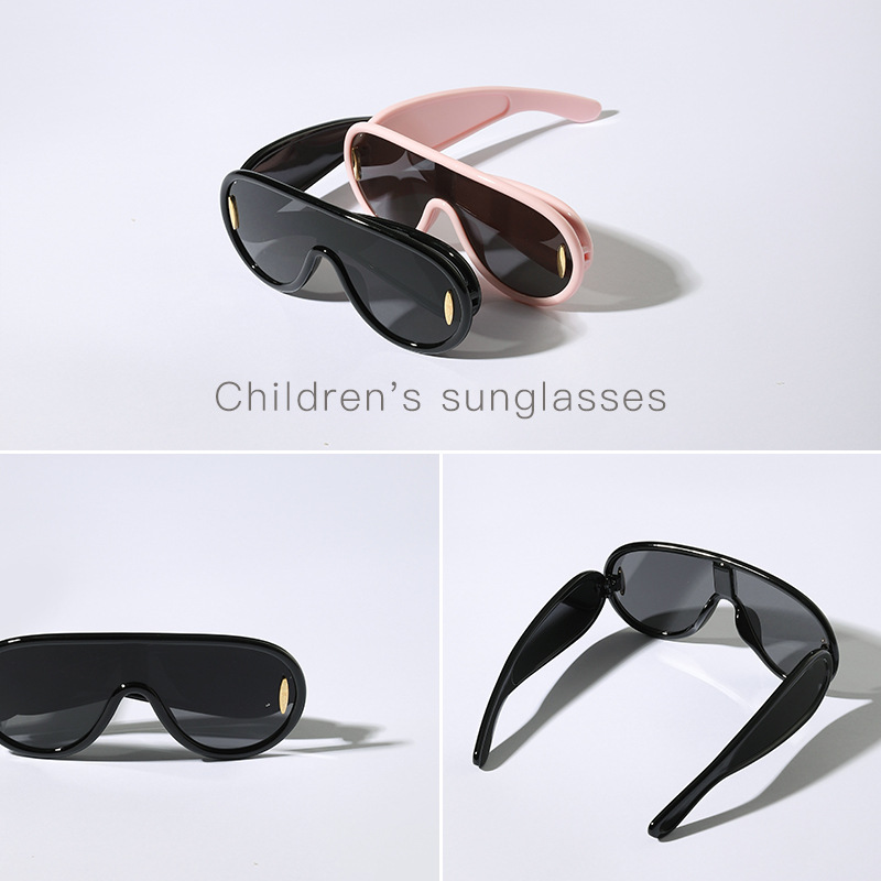 Gafas de Sol para niños INS celebridad de Internet europea y americana mismo estilo gafas de sapos de Marco grande de una pieza gafas de sol para niños de hip hop personalizadas
