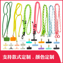 斜挎手机挂绳垫片可背挂脖式手工编织多色手机壳背带夹挂绳出日本