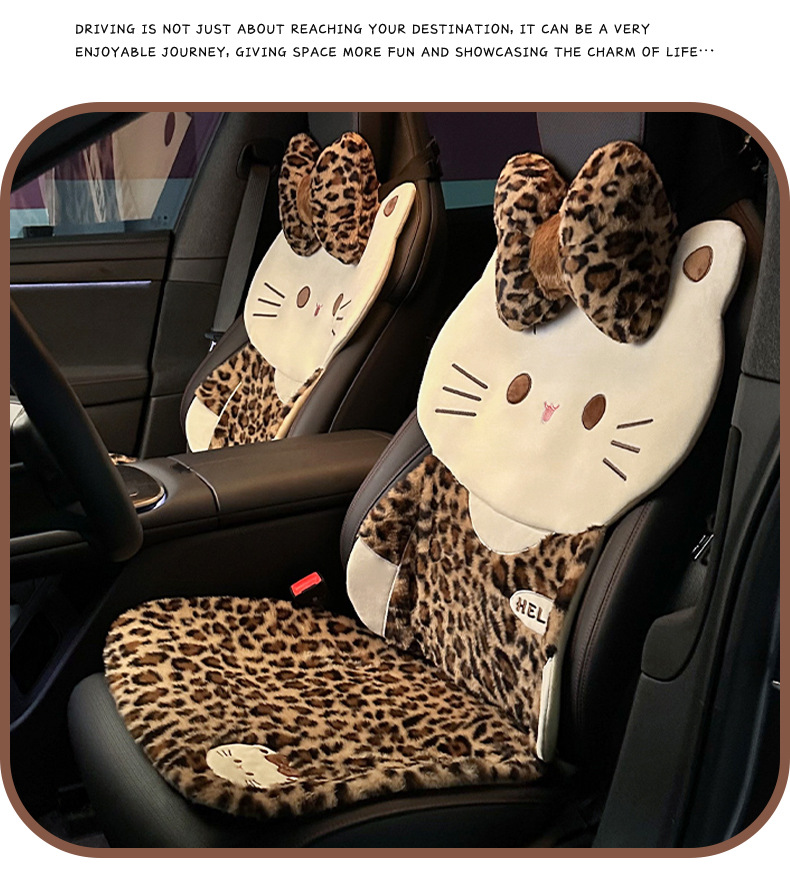 Cute Cat Car Seat Cushion Plush Winter Warm Car Comfortable Seat Cushion Creative Cartoon Car Seat Cover