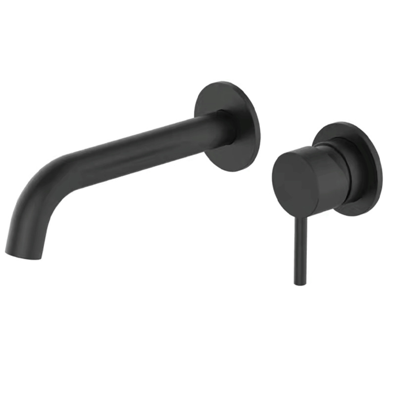 Lavabo redondo con boca fija-negro