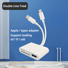 适用于安卓Type-C苹果读卡器SD/TF/USB OTG多合一单反相机读卡器