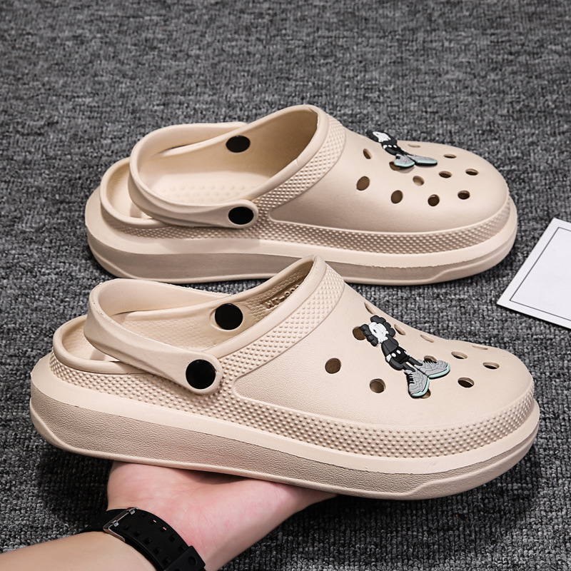 Dongdong zapatos para hombres de verano nuevos zapatos de playa casuales transpirables sandalias de hombre con cabeza de media zapatilla sandalias