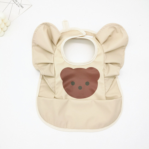 Exported to Denmark children's rice bag baby eating bib baby food supplement rice bag waterproof and anti-dirty pu bib blouse