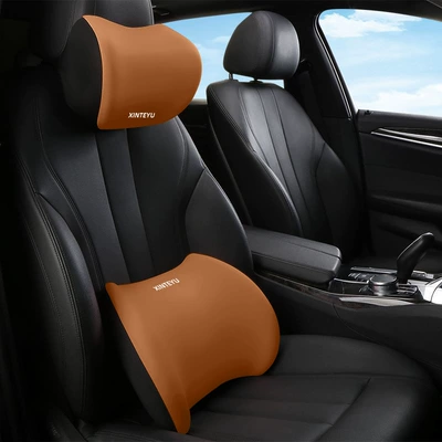 Backrest, Car Cushion for Driving, Waist support - brown-headrest-waist-pillow-standard