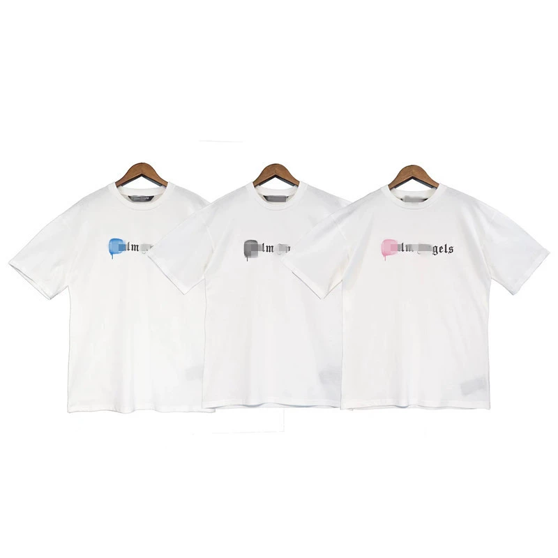 22SS трансграничный модный бренд Palm Angel P буквы граффити с коротким рукавом футболка для мужчин и женщин пары уличные свободные до локтя