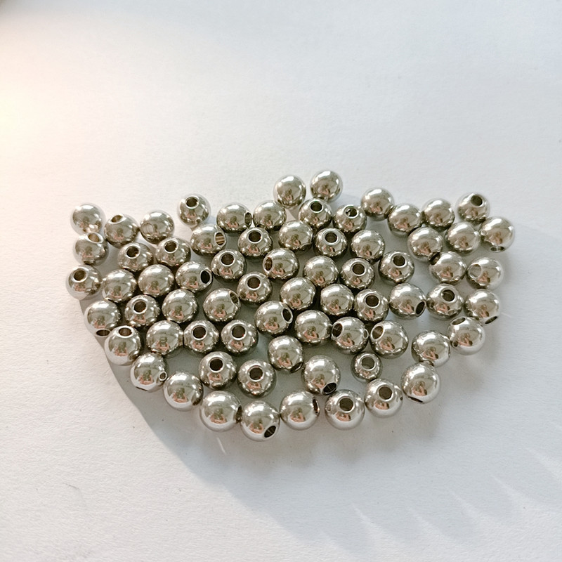 厂家现货供应不锈钢打孔钢珠穿孔珠饰品配饰钻孔钢球佛珠手串配件