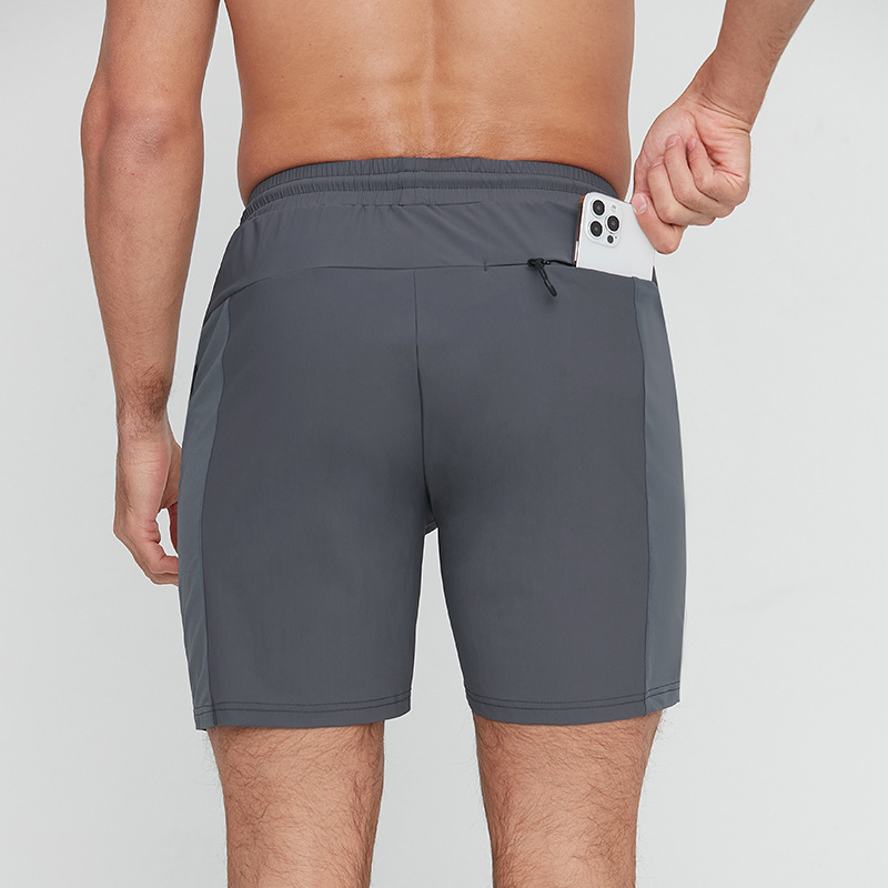 Pantalones cortos de seda helada de secado rápido para hombre, pantalones finos informales deportivos para correr, holgados y transpirables, de cinco puntos para entrenamiento y fitness, transpirables y de secado rápido.