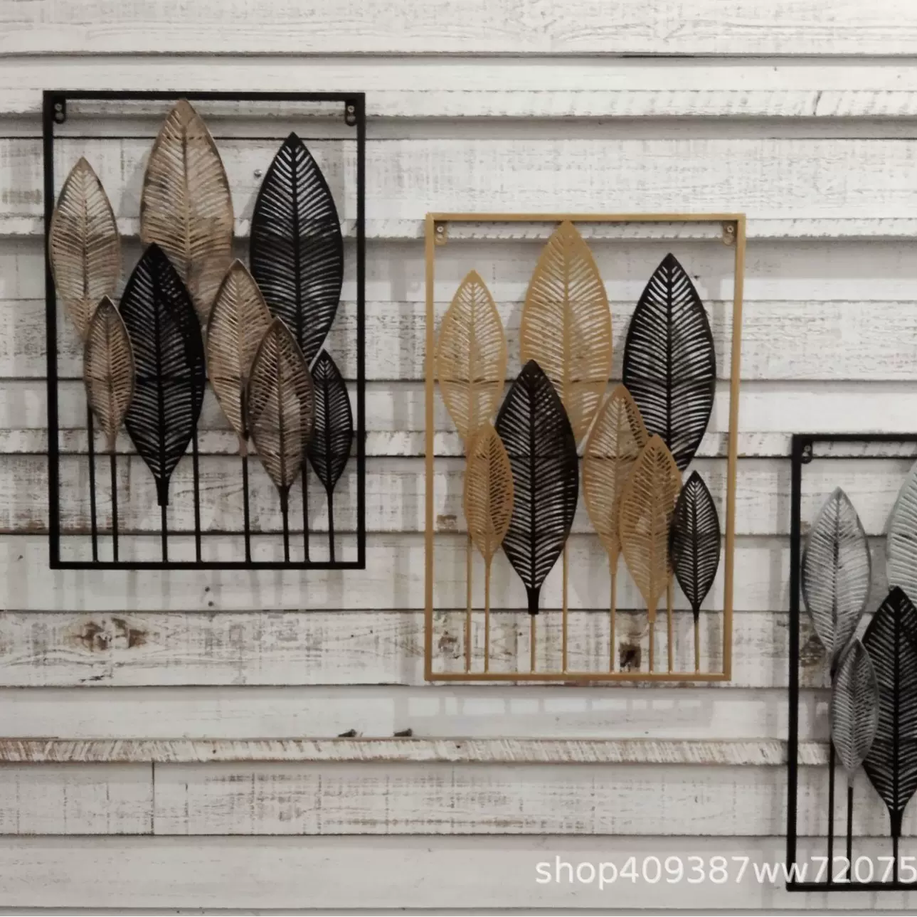 北欧铁艺叶子家居墙面装饰金属现代简约客厅创意墙饰壁挂批发