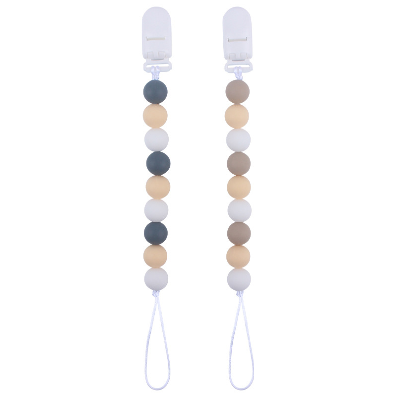Suministros para bebés Cadena de chupete creativo bebé silicona mordedura molar anti-gota cadena dos conjuntos