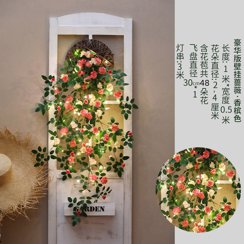 Rosa decoración verde colgante de pared colgante de pared de balcón decoración de pared tridimensional creativa