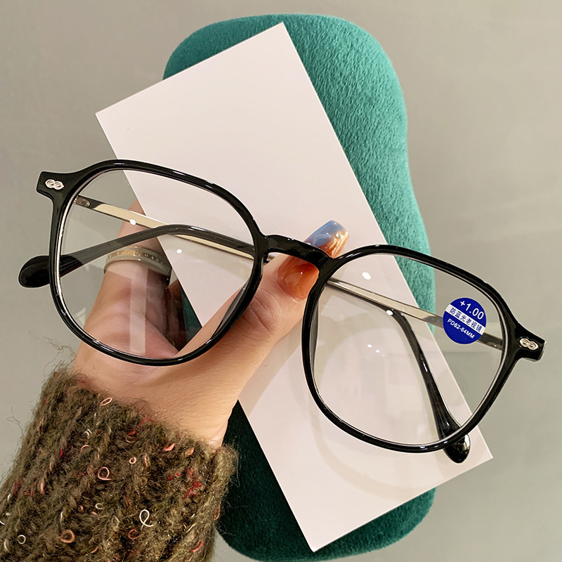 Nueva moda anti-luz azul metal redondo espejos de edad retró personalidad conveniente lectura de tendencia espejos de edad artística