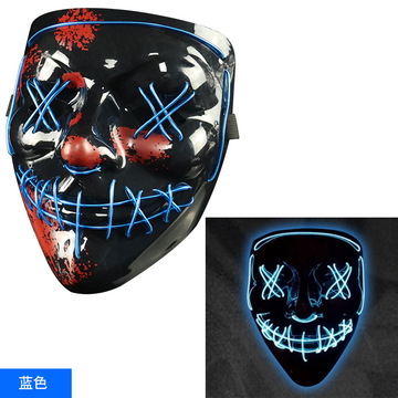 发光面具 左右双色万圣节LED面具 ELMASK节日恐怖道具新款热销详情31