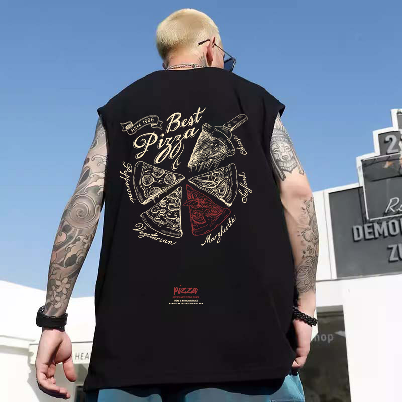 Vest men's American fashion brand plus size sports fitness sleeveless T-shirt oversize loose 300kg waistcoat tide