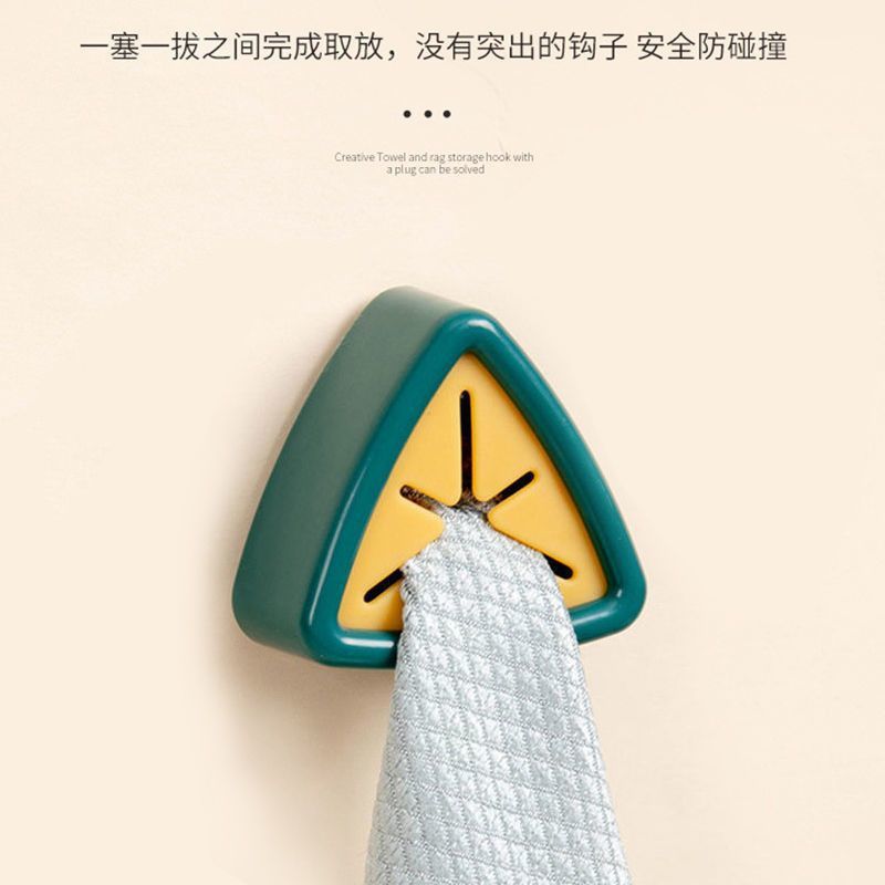 Tapón de toallas de cocina sin perforación para almacenar toallas creativas para estantes de toallas ganchos triangulares tapón de toallas