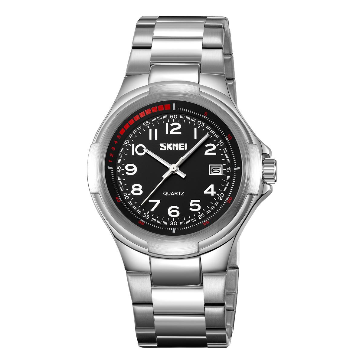 Reloj de hombre de comercio exterior transfronterizo correa de acero impermeable reloj de cuarzo calendario reloj de negocios fuente al por mayor