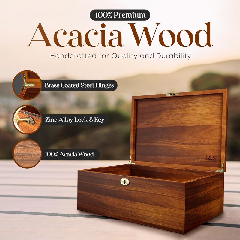 Rubber Wood Cross-Border Gift Wooden Box with Lock and Key, New Packaging Box, Solid Wood Box, Storage Jewelry Box Rubber Wood Cross-Border Gift Wooden Box with Lock and Key, New Packaging Box, Solid Wood Box, Storage Jewelry Box