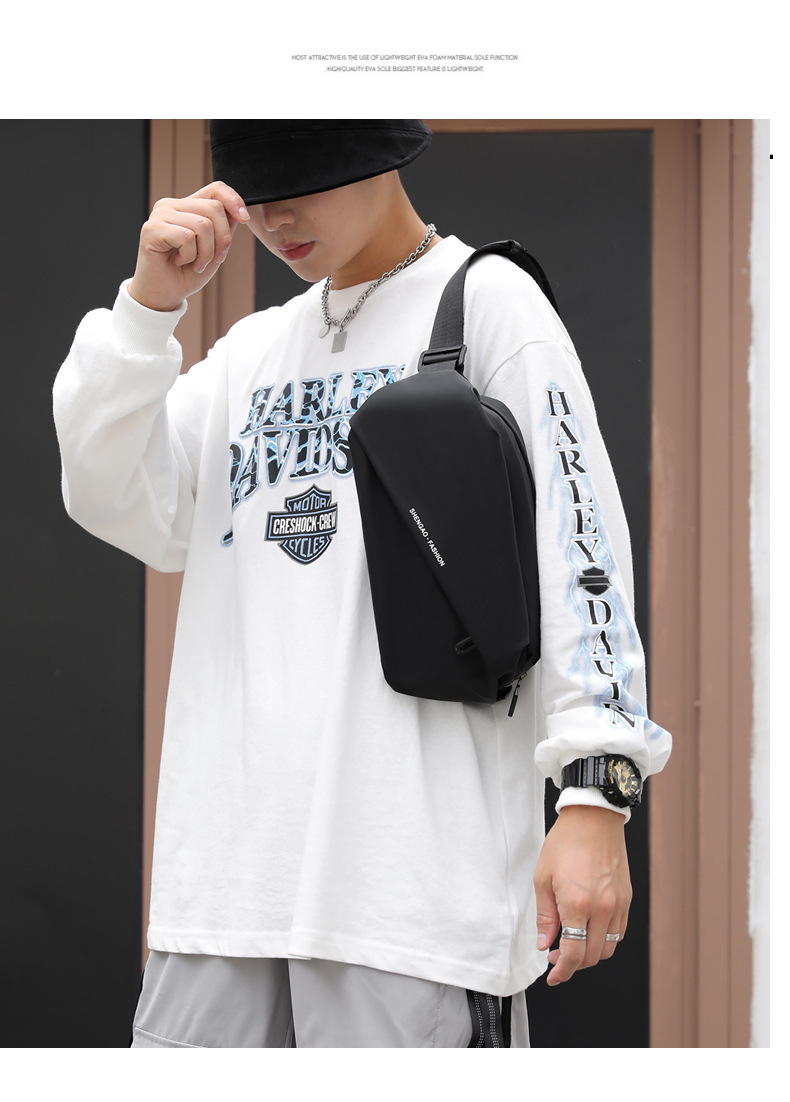 New cross-border men's waist bag, outdoor sports mobile phone bag, multi-functional large-capacity chest bag, casual single-shoulder crossbody bag undefined