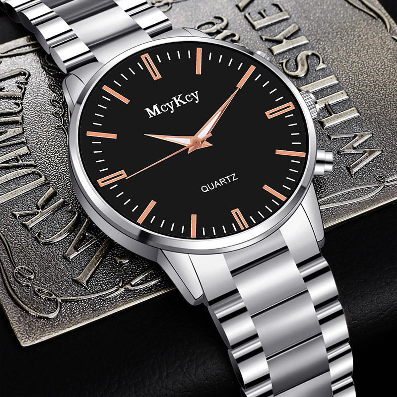 Montre mécanique non entièrement automatique en acier à quartz pour hommes, bracelet en or_voghion.com