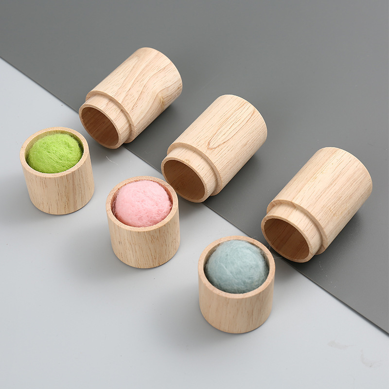 Pinichion de madera jeringa de almacenamiento de agujas de coser a mano portátil simple caja de agujas de coser a mano pequeña