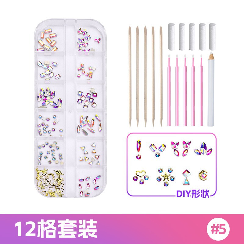 NO.5-흰색 ab12 치과 드릴 세트 [접착제 없음]