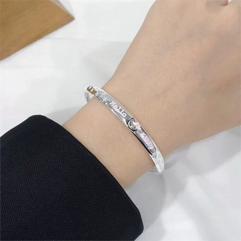 Hello kitty, fashionable silver bracelet