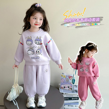 秋冬女童卡通套装新款拉布布Labubu爆款儿童两件套一件代发童装