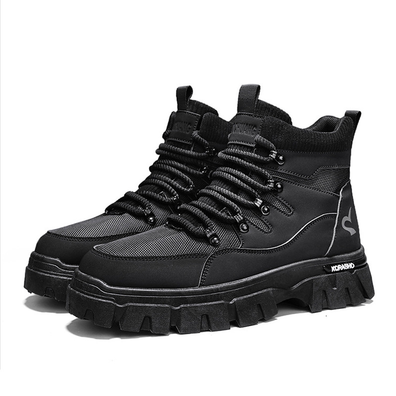 Oxford tela anti-escaldado zapatos de soldadura para hombre estilo británico retro botas de herramientas casuales negras anti-sucio soldador zapatos de protección laboral para hombre