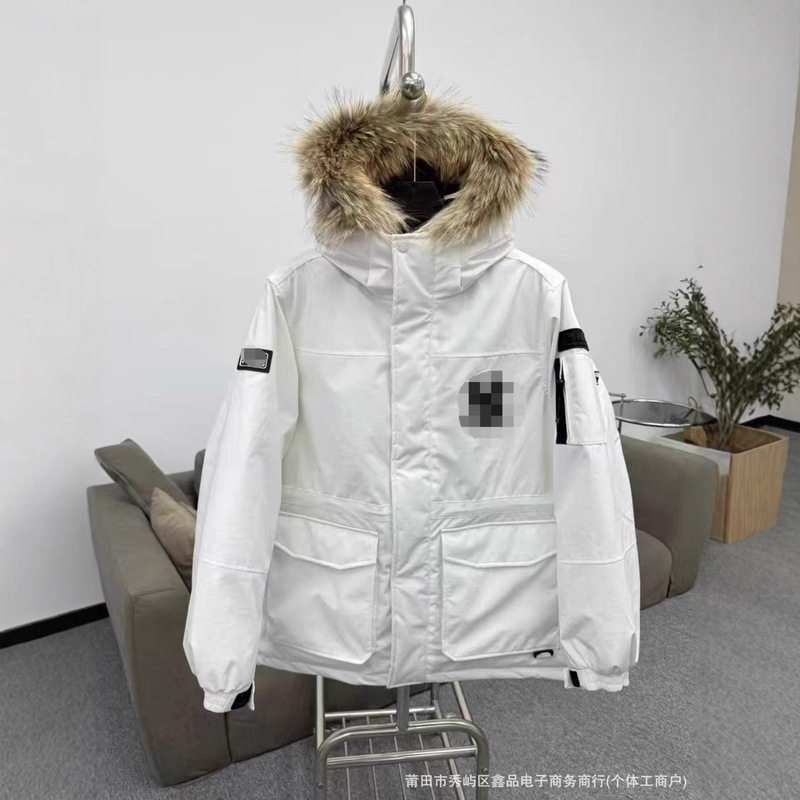 莆田 MLB羽绒服洋基队中长款派克服大毛领加厚保暖防风工装羽绒服|undefined