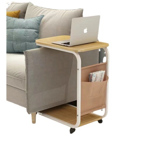 Side table small coffee table movable living room sofa side table corner table pulley mini tea table simple bedroom bedside table