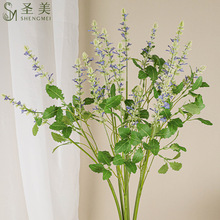 3叉星月鼠尾草薰衣草欧式家居田园装饰婚庆布置假花客厅摆件插花