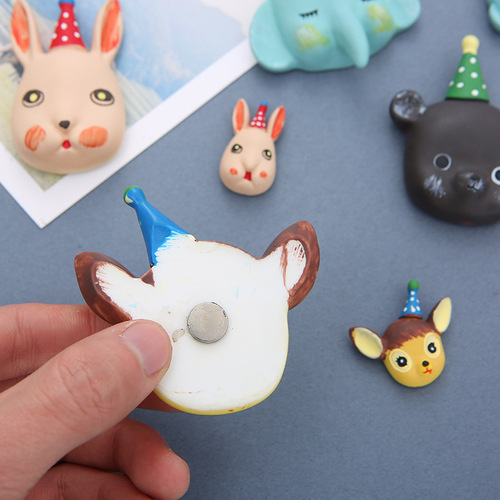 Cute little animal lucky cat resin refrigerator magnet message sticker home accessories magnet