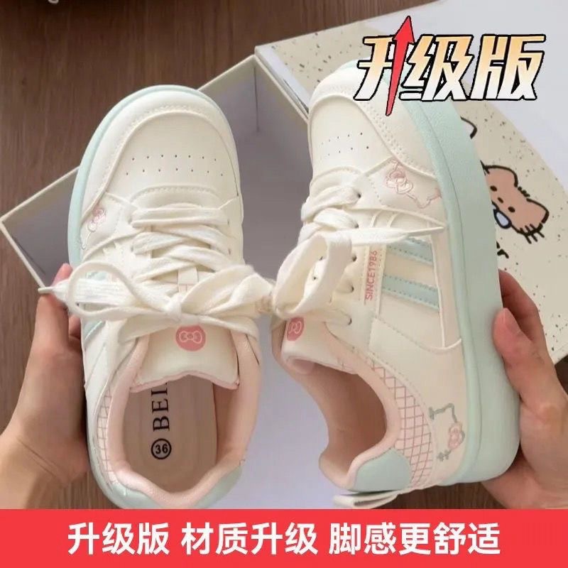 Campus de viento fresco con suela gruesa zapatos blancos de otoño 2025 nicho de diseño zapatos de skate estudiantes zapatos de moda de mujer en stock