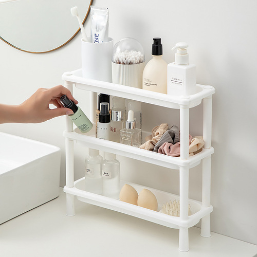 Home Mini Plastic Bathroom Rack Desktop Cosmetic Mask Storage Rack Bathroom Rack Free of Punch
