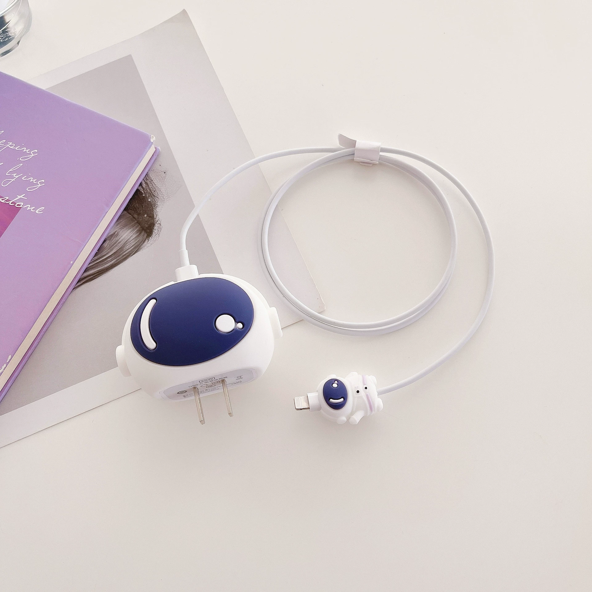 Apple, cartoon charger, protective case, 20W