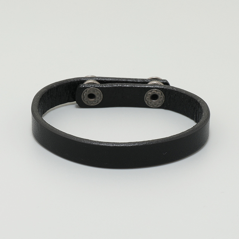 Simple Style Geometric Pu Leather Iron Unisex Bracelets display picture 3