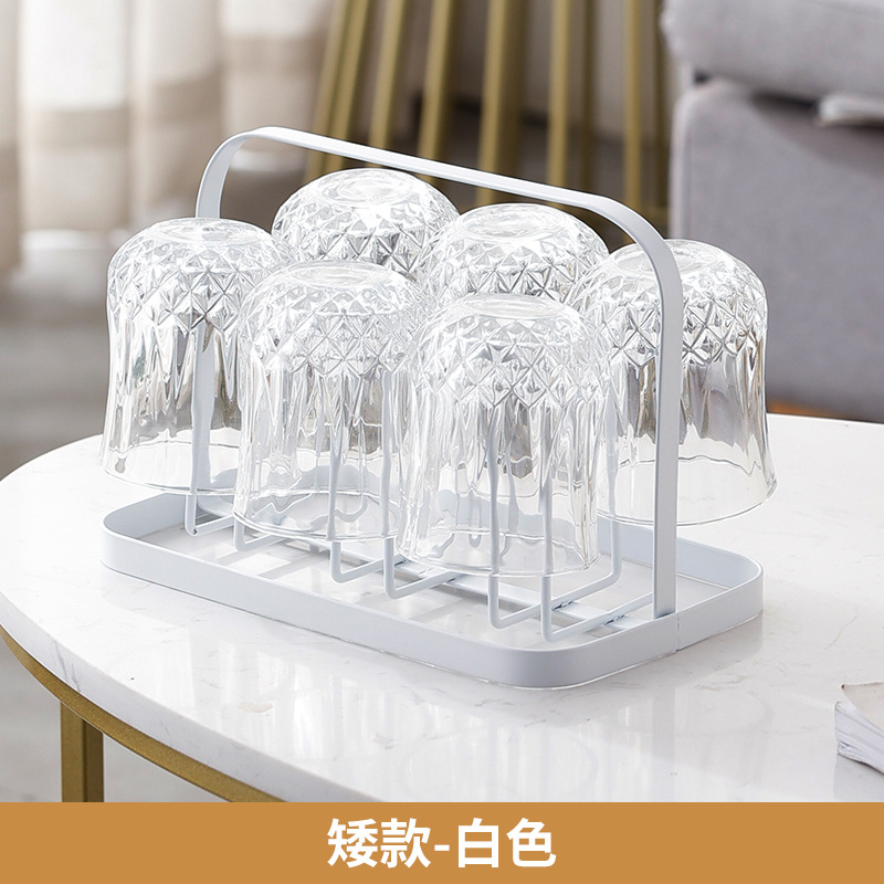 創意輕奢簡約瀝水杯架置物架玻璃杯架大氣硅膠套家用客廳收納擺件