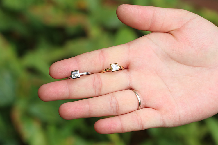 5g Weight Electroplating Gold Plating Process 18K Real Gold Plated Plating Material Zircon Inlay Material Open Rings Classification Metal Plating Geometric Zircon Copper Rings