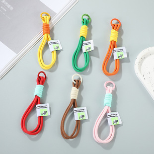 Creative Mobile phone lanyard couple keychain hand-woven color matching hand rope water Cup schoolbag lanyard bag ornaments
