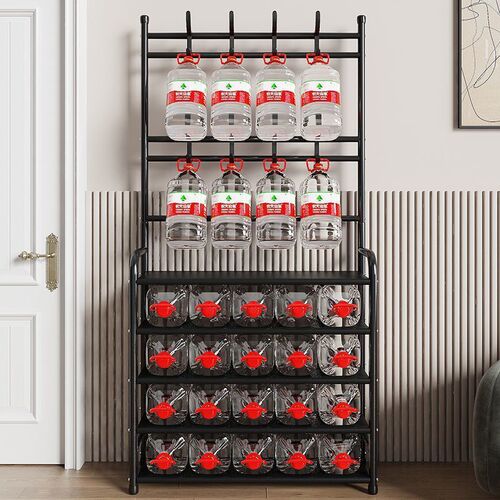Shoe rack multi-layer household entrance floor-standing integrated shoe and hat rack hanging clothes rack simple storage rack bedroom living room