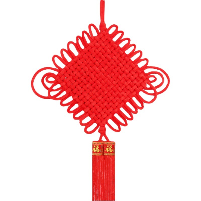 Velvet Chinese Knot Handmade Large Fortune Sign Hanging Decoration for Living Room Entrance, Chinese New Year Supplies, Chinese Festival New Year Hanging Ornaments Wholesale