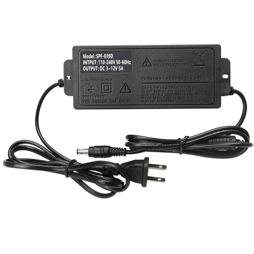 Power adapter 3-12V5A adjustable voltage stepless speed adjustable DC motor motor LED light adjustment 60W