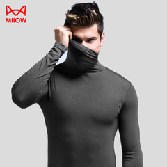 Catman Men's Autumn Clothes Half Turtle Collar Thermal Underwear Bottoming Shirt Thin Style Slim Long Sleeves Versatile Comfortable Style