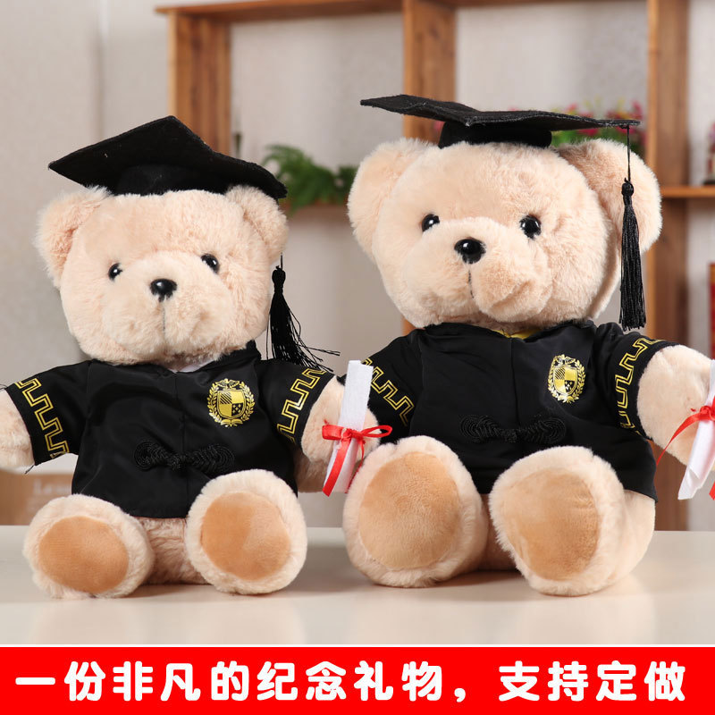 Oso de peluche con sombrero de doctor, lindo, muñeca de graduación, regalo